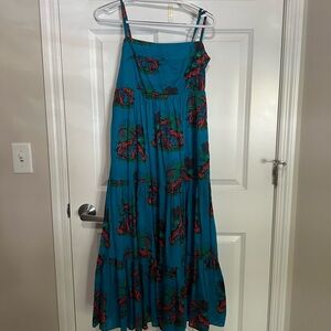 J. Crew Tiered Maxi in Lobster Print Dress